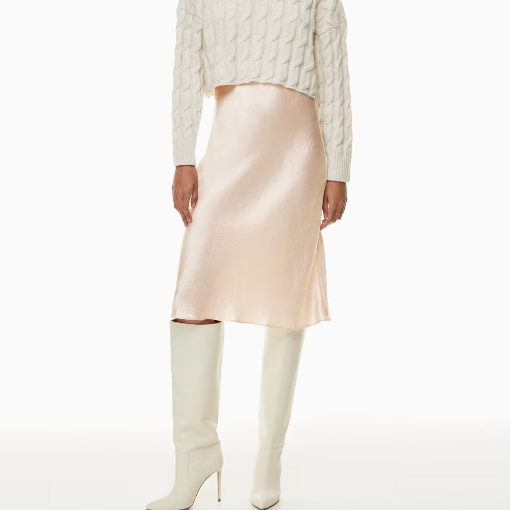 Aritizia Babaton Slip Satin Midi Skirt